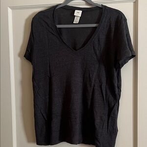 H&M Charcoal V-Neck Short Sleeve Tee